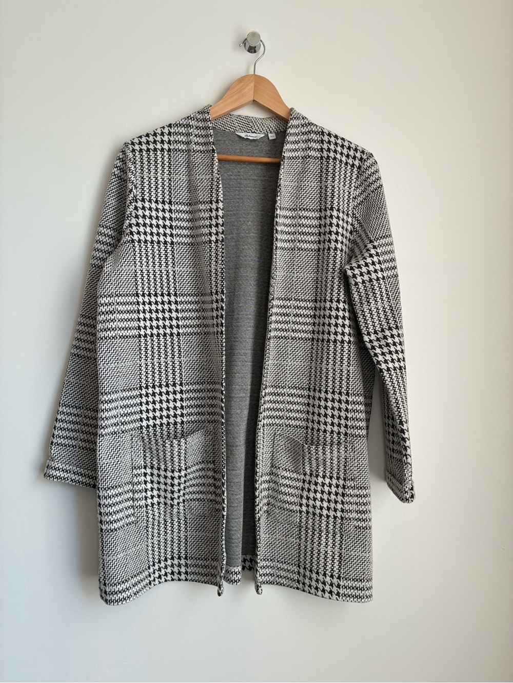 Reitmans Glen Plaid Houndstooth Ling Lagenlook Cardigan Coatigan M